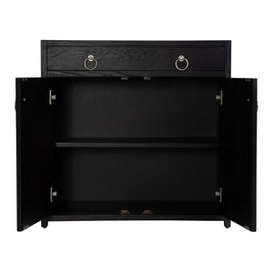 Butler Specialty Lark Rectangular Wood Accent Storage Cabinet With Stylish Gold Hardware Charm Black Mdf,Acacia Solids,Acacia Veneers 5673432-butler