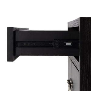 Butler Specialty Lark Rectangular Wood Accent Storage Cabinet With Stylish Gold Hardware Charm Black Mdf,Acacia Solids,Acacia Veneers 5673432-butler