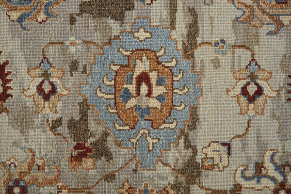Homeroots 4' X 6' Tan Brown And Gray Wool Floral Hand Knotted Area Rug With Fringe Brown Wool 567354