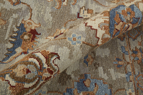 Homeroots 8' X 12' Tan Brown And Gray Wool Floral Hand Knotted Area Rug With Fringe Brown Wool 567357