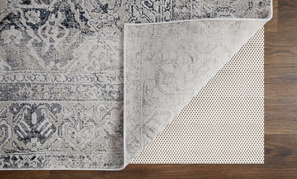 Homeroots 7' X 10' Black And Gray Abstract Power Loom Worn Faded Area Rug Black Polyester 567367