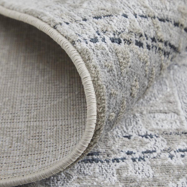 Homeroots 5' X 8' Black And Gray Abstract Power Loom Worn Faded Area Rug Taupe Polyester 567368