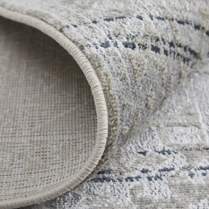 Homeroots 12' X 15' Black And Gray Abstract Power Loom Worn Faded Area Rug Taupe Polyester 567373