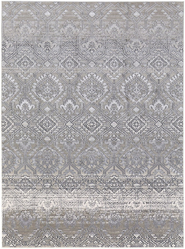 HomeRoots 12' Black and Silver Abstract Area Rug - Modern Power Loomed Design for Stylish Home Décor 12' X 15' 567379