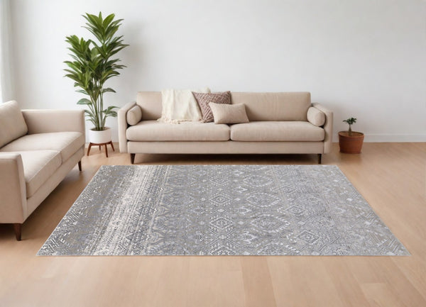 HomeRoots 12' Black and Silver Abstract Area Rug - Modern Power Loomed Design for Stylish Home Décor 12' X 15' 567379