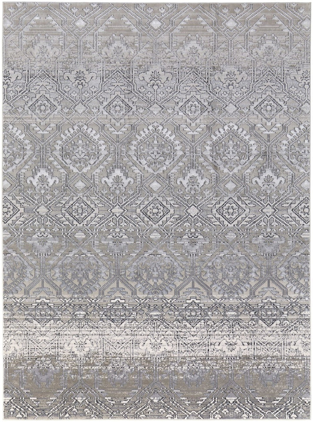HomeRoots 12' Black and Silver Abstract Area Rug - Modern Power Loomed Design for Stylish Home Décor 12' X 15' 567379