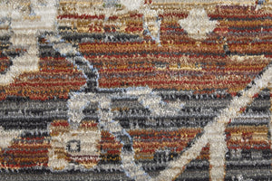 HomeRoots 5' Abstract Area Rug in Soft Ivory, Green & Blue - Durable, Stain-Resistant & Stylish for Homes 5' X 8' 567385
