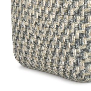 English Elm Beatrix Handwoven Square Pouf Neutral Boho Footrest for Living Room or Bedroom B136P427590