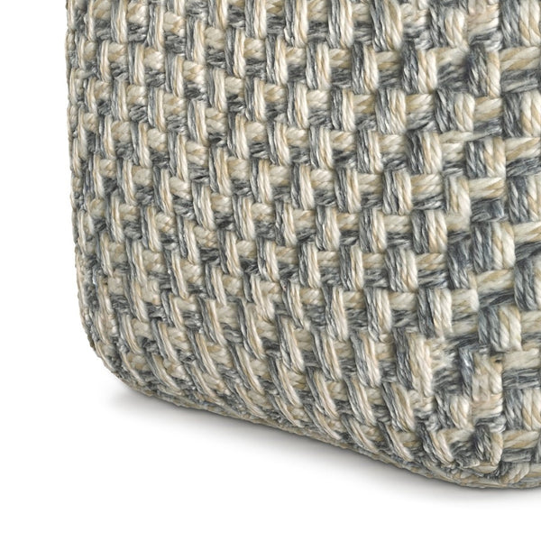 English Elm Beatrix Handwoven Square Pouf Neutral Boho Footrest for Living Room or Bedroom B136P427590
