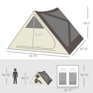English Elm Outsunny Pop up Tent for 3 Waterproof Instant Setup Beach Camping with Rainfly W2225P217037