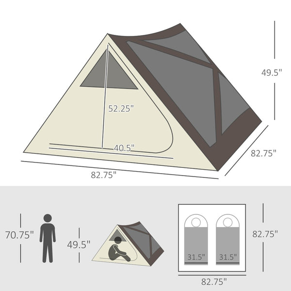English Elm Outsunny Pop up Tent for 3 Waterproof Instant Setup Beach Camping with Rainfly W2225P217037