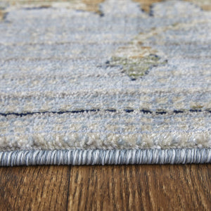 HomeRoots 5' Gray Blue and Green Floral Power Loom Area Rug - Stylish, Durable, Stain-Resistant for Homes 5' X 8' 567410