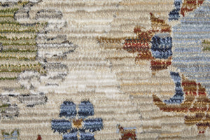 HomeRoots 5' Elegant Floral Power Loom Area Rug in Ivory, Red & Blue - Stain Resistant & Durable Design 8' X 10' 567417