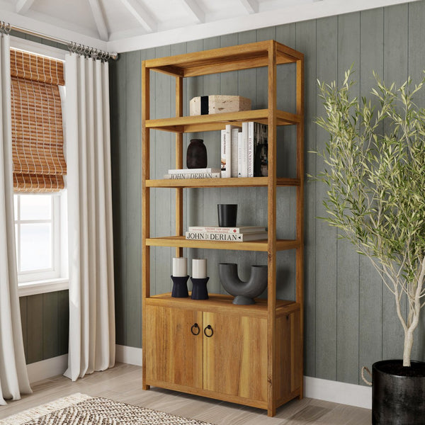 Butler Specialty Butler Lark 32" W X 72" H 4-tier Etagere Bookcase – Chic Wood Storage With Gold Hardware Finish Natural Pine Solids,Pine Veneers,Engineered Wood 5674312-butler