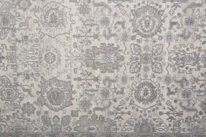 HomeRoots 4' Gray and Ivory Oriental Area Rug with Vintage Faded Design, Durable Power Loom Construction 5' X 7' 567451