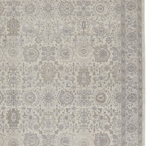 HomeRoots 4' Gray and Ivory Oriental Area Rug with Vintage Faded Design, Durable Power Loom Construction 8' X 10' 567453