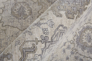 Homeroots 8' Gray And Ivory Oriental Power Loom Worn Faded Runner Rug With Fringe Gray Polyester 567455