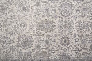 Homeroots 2' X 3' Gray And Ivory Oriental Power Loom Worn Faded Area Rug With Fringe Gray Polyester 567459