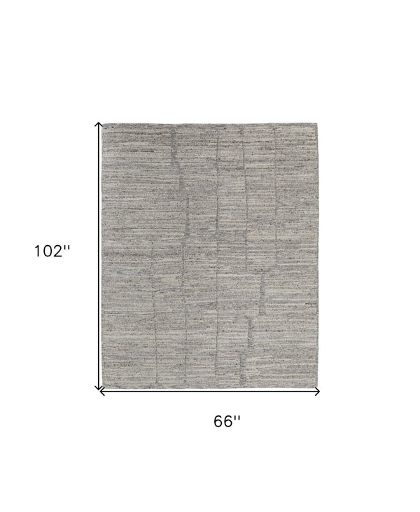 HomeRoots 4' Hand Woven Taupe and Gray Abstract Area Rug - Cozy Scandinavian Design with Unique Artisan Flair 6' X 9' 567481