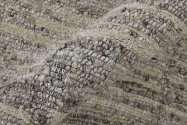 HomeRoots 4' Hand Woven Taupe and Gray Abstract Area Rug - Cozy Scandinavian Design with Unique Artisan Flair 8' X 12' 567483