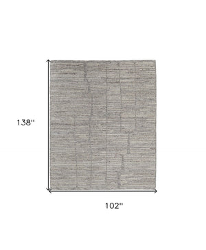 HomeRoots 4' Hand Woven Taupe and Gray Abstract Area Rug - Cozy Scandinavian Design with Unique Artisan Flair 8' X 12' 567483