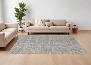 HomeRoots 4' Hand Woven Taupe and Gray Abstract Area Rug - Cozy Scandinavian Design with Unique Artisan Flair 12' X 15' 567485