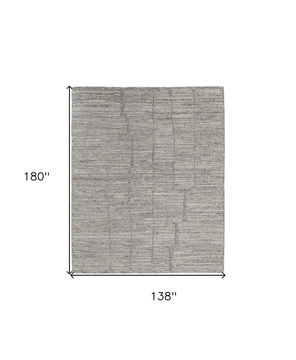 HomeRoots 4' Hand Woven Taupe and Gray Abstract Area Rug - Cozy Scandinavian Design with Unique Artisan Flair 12' X 15' 567485