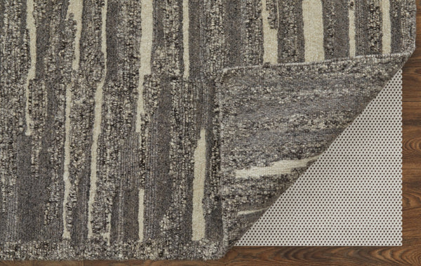 HomeRoots 4' Hand Woven Area Rug in Gray, Ivory & Taupe - Modern Abstract Design for Stylish Interiors 4' X 6' 567494