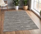 Homeroots 4' X 6' Gray Ivory And Taupe Abstract Hand Woven Area Rug Gray Wool Blend 567494