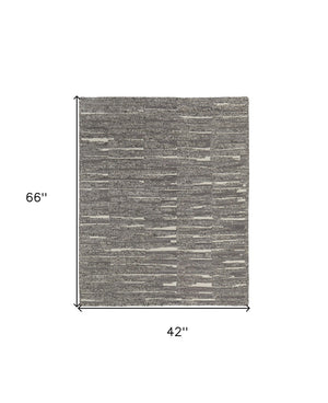 HomeRoots 4' Hand Woven Area Rug in Gray, Ivory & Taupe - Modern Abstract Design for Stylish Interiors 4' X 6' 567494