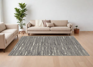 HomeRoots 4' Hand Woven Area Rug in Gray, Ivory & Taupe - Modern Abstract Design for Stylish Interiors 6' X 9' 567495
