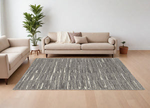 Homeroots 6' X 9' Gray Ivory And Taupe Abstract Hand Woven Area Rug Gray Wool Blend 567495