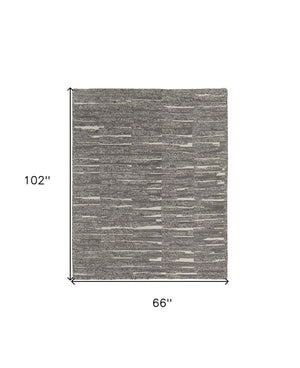 HomeRoots 4' Hand Woven Area Rug in Gray, Ivory & Taupe - Modern Abstract Design for Stylish Interiors 6' X 9' 567495