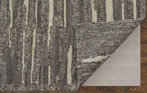 HomeRoots 4' Hand Woven Area Rug in Gray, Ivory & Taupe - Modern Abstract Design for Stylish Interiors 8' X 12' 567497