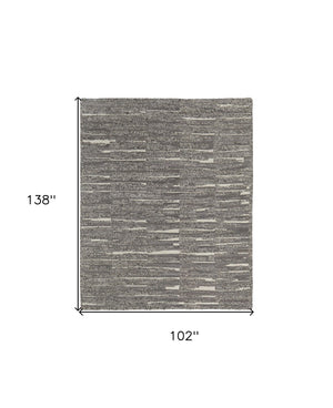 HomeRoots 4' Hand Woven Area Rug in Gray, Ivory & Taupe - Modern Abstract Design for Stylish Interiors 8' X 12' 567497