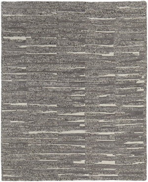 HomeRoots 4' Hand Woven Area Rug in Gray, Ivory & Taupe - Modern Abstract Design for Stylish Interiors 9' X 13' 567498