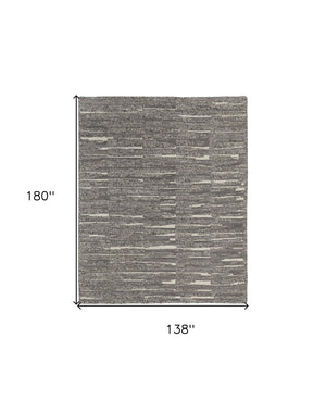 HomeRoots 4' Hand Woven Area Rug in Gray, Ivory & Taupe - Modern Abstract Design for Stylish Interiors 12' X 15' 567499