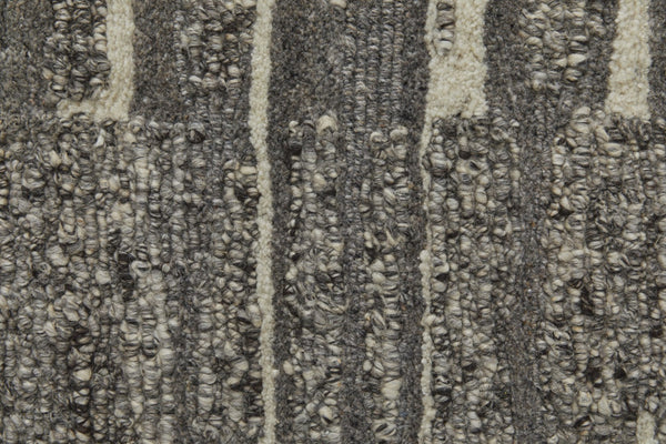 HomeRoots 4' Hand Woven Area Rug in Gray, Ivory & Taupe - Modern Abstract Design for Stylish Interiors 2' X 3' 567500