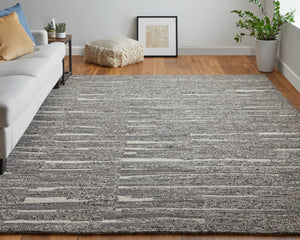 HomeRoots 4' Hand Woven Area Rug in Gray, Ivory & Taupe - Modern Abstract Design for Stylish Interiors 2' X 3' 567500