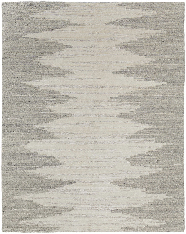 Homeroots 6' X 9' Gray And Ivory Ombre Hand Woven Area Rug Ivory Wool Blend 567502