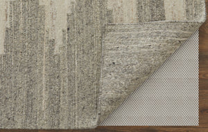 Homeroots 2' X 3' Gray And Ivory Ombre Hand Woven Area Rug Ivory Wool Blend 567507