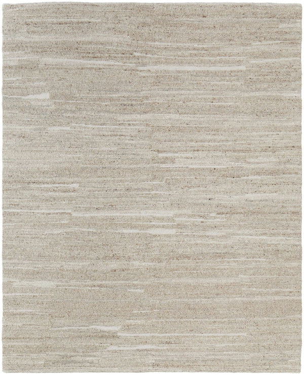 HomeRoots 4' Elegant Ivory Hand-Woven Abstract Area Rug for Modern and Traditional Spaces, 100% Wool Blend 4' X 6' 567508