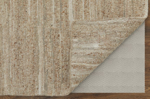 HomeRoots 4' Elegant Ivory Hand-Woven Abstract Area Rug for Modern and Traditional Spaces, 100% Wool Blend 6' X 9' 567509