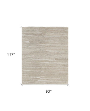 HomeRoots 4' Elegant Ivory Hand-Woven Abstract Area Rug for Modern and Traditional Spaces, 100% Wool Blend 8' X 10' 567510