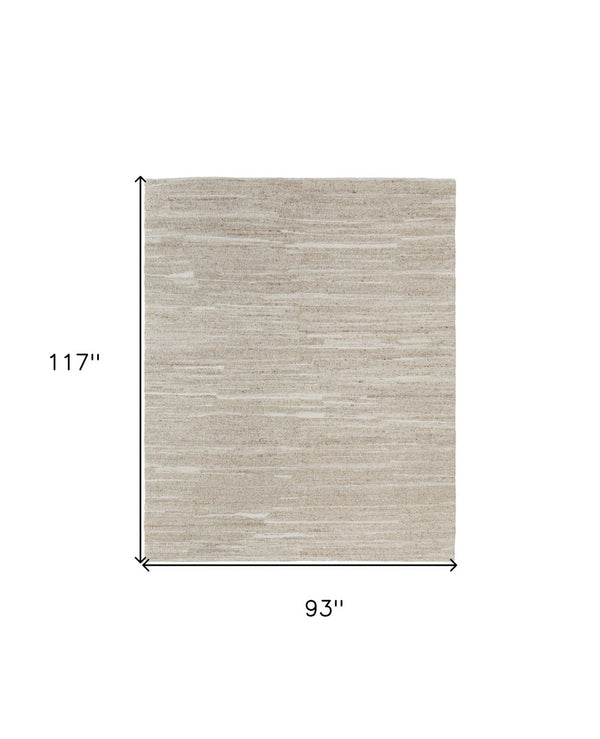 HomeRoots 4' Elegant Ivory Hand-Woven Abstract Area Rug for Modern and Traditional Spaces, 100% Wool Blend 8' X 10' 567510