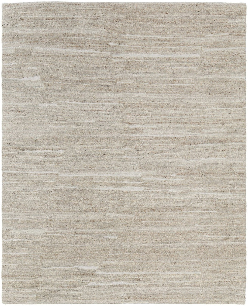 HomeRoots 4' Elegant Ivory Hand-Woven Abstract Area Rug for Modern and Traditional Spaces, 100% Wool Blend 8' X 12' 567511