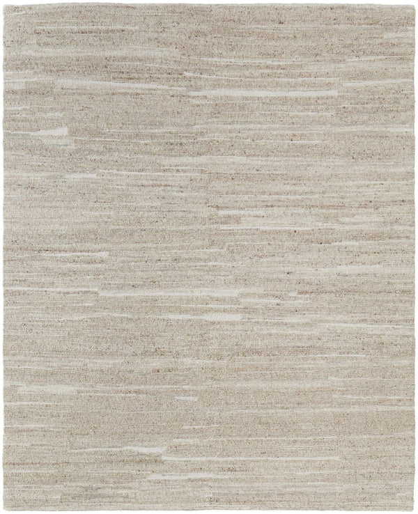 HomeRoots 4' Elegant Ivory Hand-Woven Abstract Area Rug for Modern and Traditional Spaces, 100% Wool Blend 8' X 12' 567511