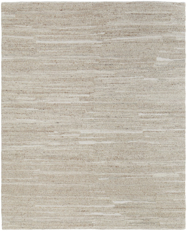 HomeRoots 4' Elegant Ivory Hand-Woven Abstract Area Rug for Modern and Traditional Spaces, 100% Wool Blend 9' X 13' 567512