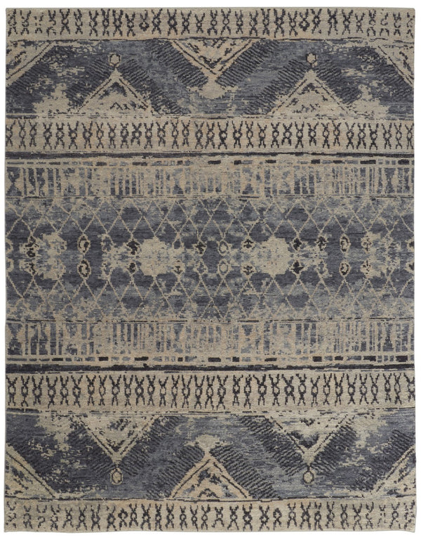 HomeRoots 4' Hand-Knotted Wool Floral Area Rug – Timeless Elegance with Stain Resistance for Any Room Decor 4' X 6' 567515