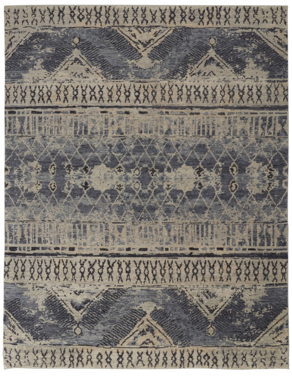 HomeRoots 4' Hand-Knotted Wool Floral Area Rug – Timeless Elegance with Stain Resistance for Any Room Decor 4' X 6' 567515